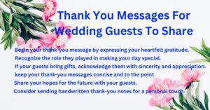 Thank You Messages For Wedding Guests